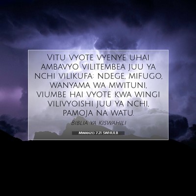 Picture 07 - Mwanzo 7:21 SWHULB - Vitu vyote vyenye uhai ambavyo vilitembea juu ya - Bible Verse Picture