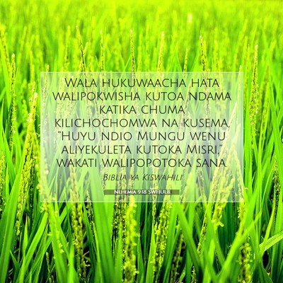Picture 07 - Nehemia 9:18 SWHULB - Wala hukuwaacha hata walipokwisha kutoa ndama - Bible Verse Picture
