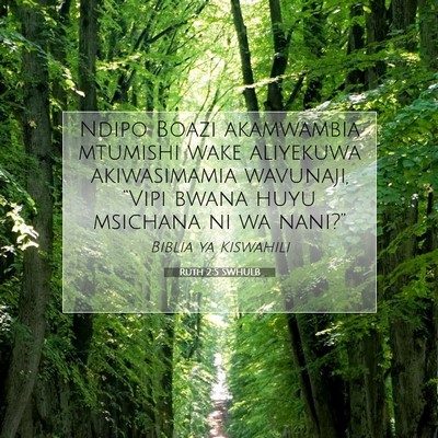Picture 07 - Ruth 2:5 SWHULB - Ndipo Boazi akamwambia mtumishi wake aliyekuwa - Bible Verse Picture
