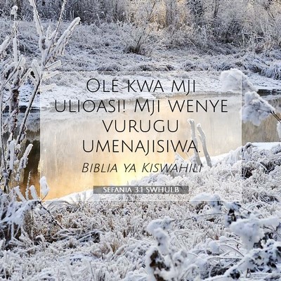Picture 07 - Sefania 3:1 SWHULB - Ole kwa mji ulioasi! Mji wenye vurugu - Bible Verse Picture