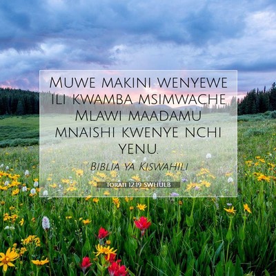 Picture 07 - Torati 12:19 SWHULB - Muwe makini wenyewe ili kwamba msimwache Mlawi - Bible Verse Picture