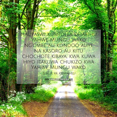 Picture 07 - Torati 17:1 SWHULB - Haupaswi kumtolea dhabihu Yahwe Mungu wako - Bible Verse Picture