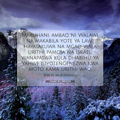 Picture 07 - Torati 18:1 SWHULB - Makuhani, ambao ni Walawi, na makabila yote ya - Bible Verse Picture