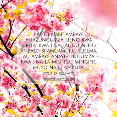 Picture 07 - Torati 18:20 SWHULB - Lakini nabii ambaye anazungumza neno kwa kiburi - Bible Verse Picture