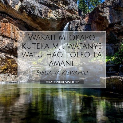 Picture 07 - Torati 20:10 SWHULB - Wakati mtokapo kuteka mji, wafanye watu hao toleo - Bible Verse Picture
