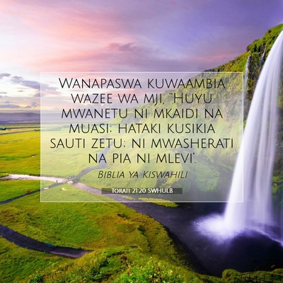 Picture 07 - Torati 21:20 SWHULB - Wanapaswa kuwaambia wazee wa mji, “Huyu mwanetu - Bible Verse Picture