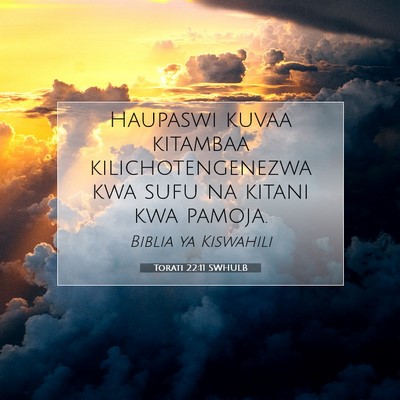 Picture 07 - Torati 22:11 SWHULB - Haupaswi kuvaa kitambaa kilichotengenezwa kwa - Bible Verse Picture