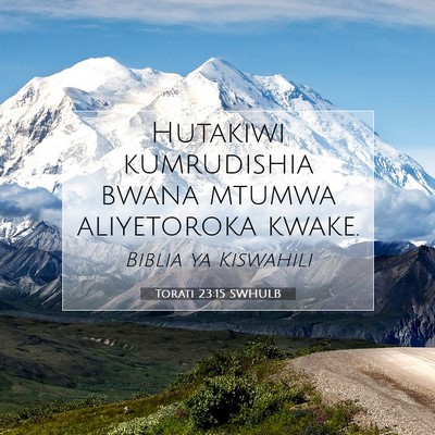 Picture 07 - Torati 23:15 SWHULB - Hutakiwi kumrudishia bwana mtumwa aliyetoroka - Bible Verse Picture