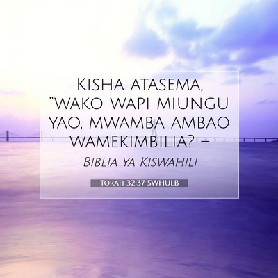 Picture 07 - Torati 32:37 SWHULB - Kisha atasema, “wako wapi miungu yao, mwamba - Bible Verse Picture