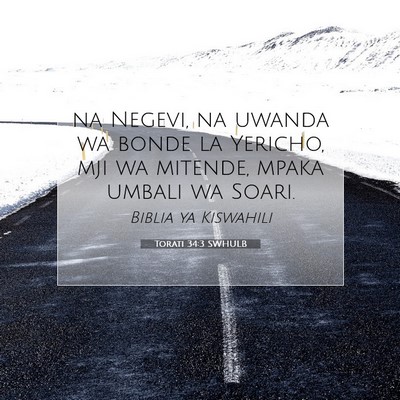 Picture 07 - Torati 34:3 SWHULB - na Negevi, na uwanda wa bonde la Yericho, mji wa - Bible Verse Picture