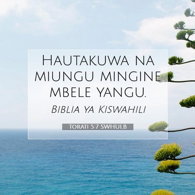 Picture 07 - Torati 5:7 SWHULB - Hautakuwa na miungu mingine mbele - Bible Verse Picture