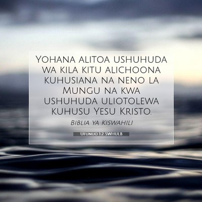 Picture 07 - Ufunuo 1:2 SWHULB - Yohana alitoa ushuhuda wa kila kitu alichoona - Bible Verse Picture