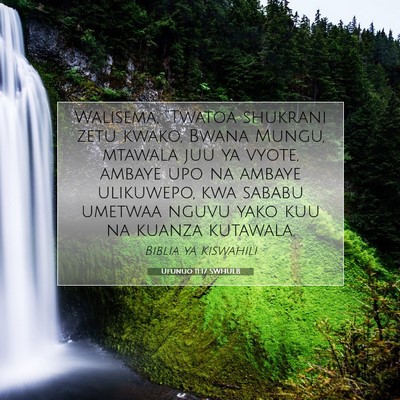 Picture 07 - Ufunuo 11:17 SWHULB - Walisema, “Twatoa shukrani zetu kwako, Bwana - Bible Verse Picture