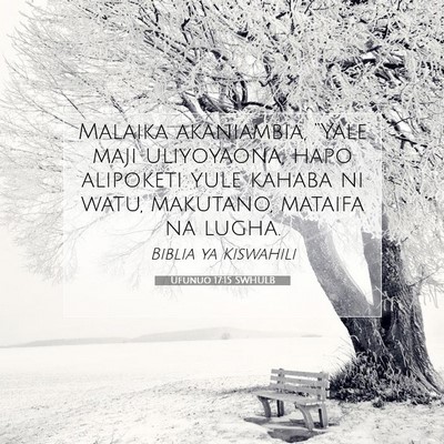 Picture 07 - Ufunuo 17:15 SWHULB - Malaika akaniambia, “Yale maji uliyoyaona, hapo - Bible Verse Picture