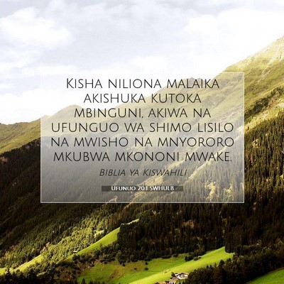 Picture 07 - Ufunuo 20:1 SWHULB - Kisha niliona malaika akishuka kutoka mbinguni, - Bible Verse Picture