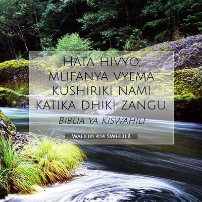 Picture 07 - Wafilipi 4:14 SWHULB - Hata hivyo, mlifanya vyema kushiriki nami katika - Bible Verse Picture