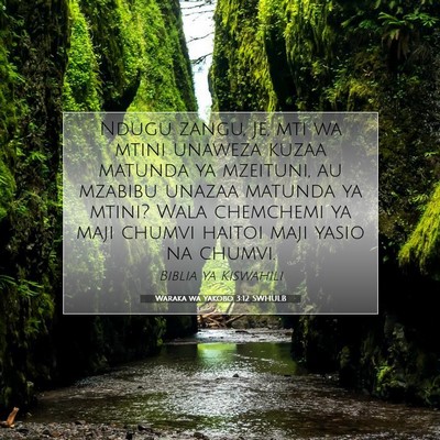 Picture 07 - Waraka wa Yakobo 3:12 SWHULB - Ndugu zangu, Je, mti wa mtini unaweza kuzaa - Bible Verse Picture
