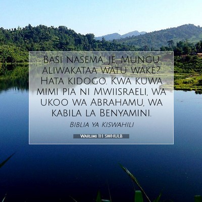 Picture 07 - Warumi 11:1 SWHULB - Basi nasema, je, Mungu aliwakataa watu wake? Hata - Bible Verse Picture