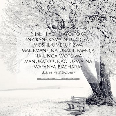 Picture 07 - Wimbo wa Sulemani 3:6 SWHULB - Nini hiyo inayo toka nyikani kama nguzo za moshi, - Bible Verse Picture