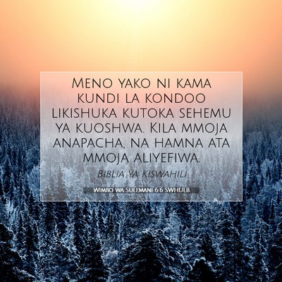 Picture 07 - Wimbo wa Sulemani 6:6 SWHULB - Meno yako ni kama kundi la kondoo likishuka - Bible Verse Picture