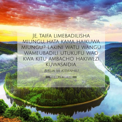 Picture 07 - Yeremia 2:11 SWHULB - Je, taifa limebadilisha miungu, hata kama haikuwa - Bible Verse Picture
