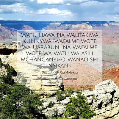Picture 07 - Yeremia 25:24 SWHULB - Watu hawa pia walitakiwa kukinywa; wafalme wote - Bible Verse Picture