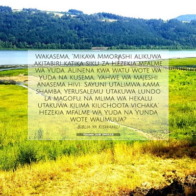Picture 07 - Yeremia 26:18 SWHULB - Wakasema, “Mikaya Mmorashi alikuwa akitabiri - Bible Verse Picture
