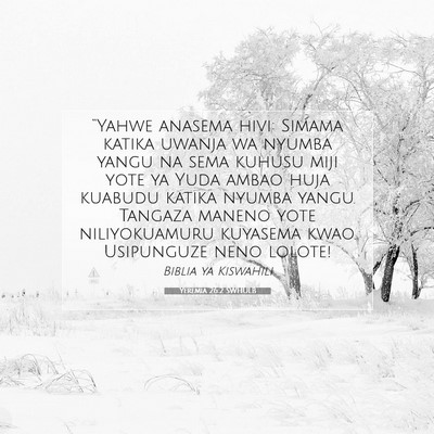 Picture 07 - Yeremia 26:2 SWHULB - “Yahwe anasema hivi: Simama katika uwanja wa - Bible Verse Picture