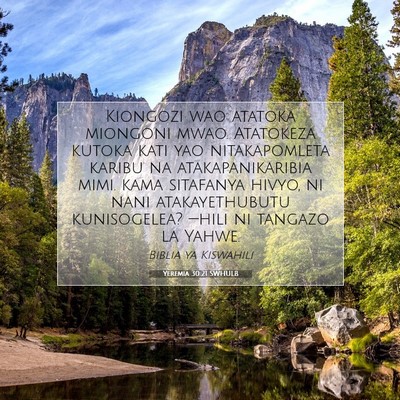 Picture 07 - Yeremia 30:21 SWHULB - Kiongozi wao atatoka miongoni mwao. Atatokeza - Bible Verse Picture