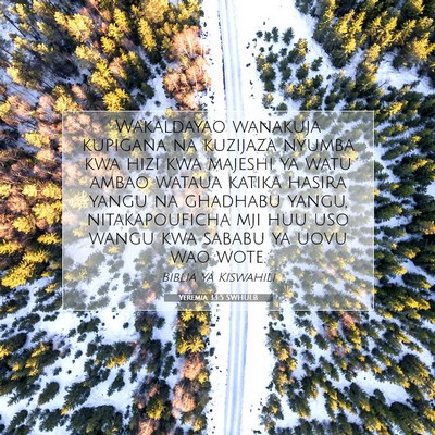 Picture 07 - Yeremia 33:5 SWHULB - Wakaldayao wanakuja kupigana na kuzijaza nyumba - Bible Verse Picture