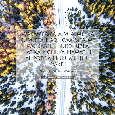 Picture 07 - Yeremia 52:9 SWHULB - Wakamkamata mfalme na kumleta hadi kwa mfalme wa - Bible Verse Picture