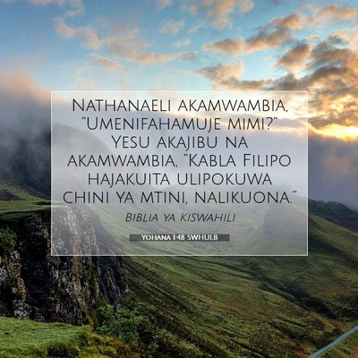 Picture 07 - Yohana 1:48 SWHULB - Nathanaeli akamwambia, “Umenifahamuje mimi?” - Bible Verse Picture