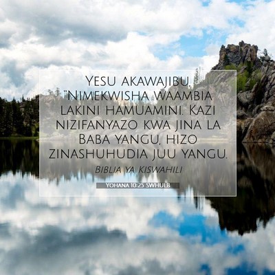 Picture 07 - Yohana 10:25 SWHULB - Yesu akawajibu, “Nimekwisha waambia lakini - Bible Verse Picture