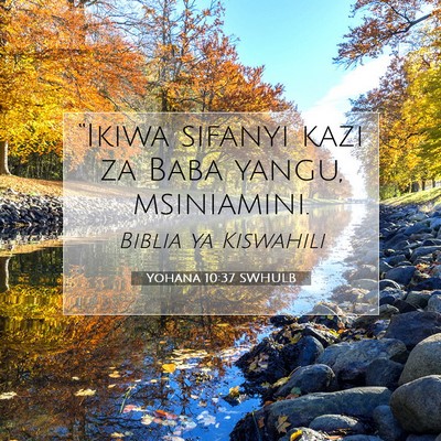 Picture 07 - Yohana 10:37 SWHULB - “Ikiwa sifanyi kazi za Baba yangu, - Bible Verse Picture