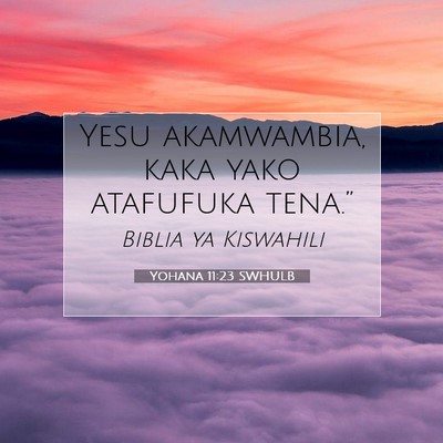 Picture 07 - Yohana 11:23 SWHULB - Yesu akamwambia, kaka yako atafufuka - Bible Verse Picture