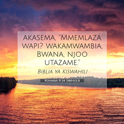 Picture 07 - Yohana 11:34 SWHULB - akasema, “Mmemlaza wapi? wakamwambia, Bwana, - Bible Verse Picture