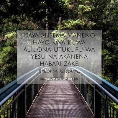 Picture 07 - Yohana 12:41 SWHULB - Isaya alisema maneno hayo kwa kuwa aliuona - Bible Verse Picture