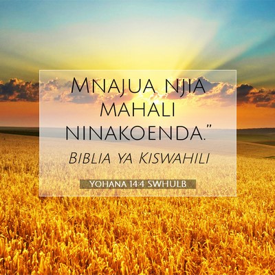 Picture 07 - Yohana 14:4 SWHULB - Mnajua njia mahali - Bible Verse Picture