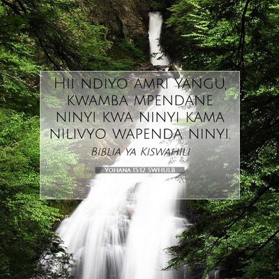 Picture 07 - Yohana 15:12 SWHULB - Hii ndiyo amri yangu, kwamba mpendane ninyi kwa - Bible Verse Picture