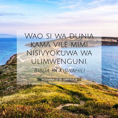 Picture 07 - Yohana 17:16 SWHULB - Wao si wa dunia kama vile mimi nisivyokuwa wa - Bible Verse Picture