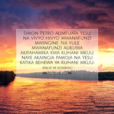 Picture 07 - Yohana 18:15 SWHULB - Simon Petro alimfuata Yesu, na vivyo hivyo - Bible Verse Picture
