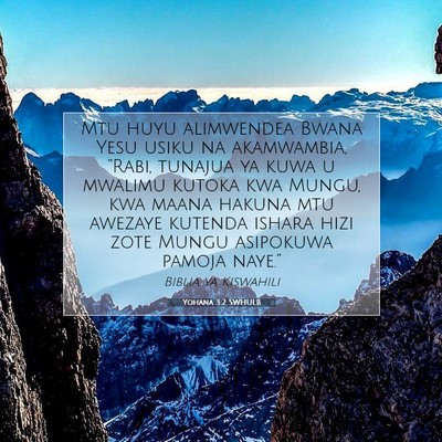 Picture 07 - Yohana 3:2 SWHULB - Mtu huyu alimwendea Bwana Yesu usiku na - Bible Verse Picture