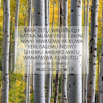 Picture 07 - Yohana 4:20 SWHULB - Baba zetu waliabudu katika mlima huu. Lakini - Bible Verse Picture