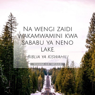 Picture 07 - Yohana 4:41 SWHULB - Na wengi zaidi wakamwamini kwa sababu ya neno - Bible Verse Picture
