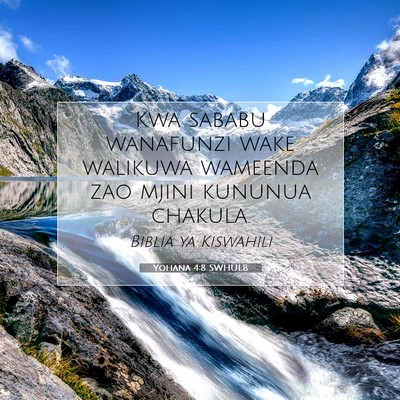 Picture 07 - Yohana 4:8 SWHULB - Kwa sababu wanafunzi wake walikuwa wameenda zao - Bible Verse Picture