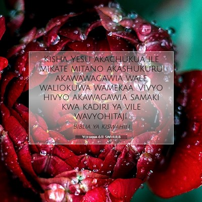 Picture 07 - Yohana 6:11 SWHULB - Kisha Yesu akachukua ile mikate mitano akashukuru - Bible Verse Picture