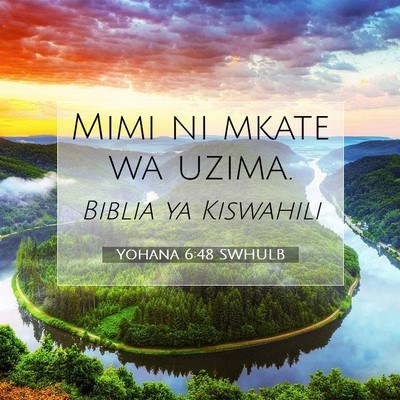 Picture 07 - Yohana 6:48 SWHULB - Mimi ni mkate wa - Bible Verse Picture