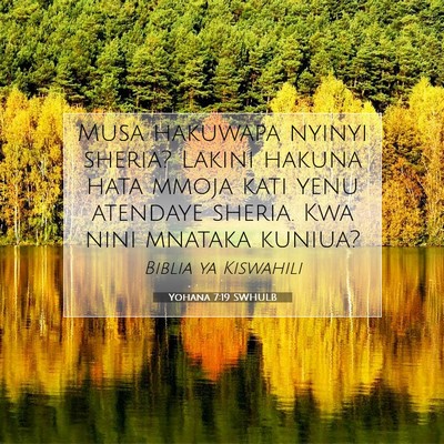 Picture 07 - Yohana 7:19 SWHULB - Musa hakuwapa nyinyi sheria? Lakini hakuna hata - Bible Verse Picture