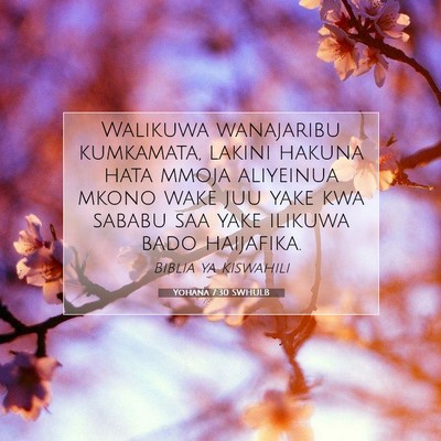 Picture 07 - Yohana 7:30 SWHULB - Walikuwa wanajaribu kumkamata, lakini hakuna hata - Bible Verse Picture