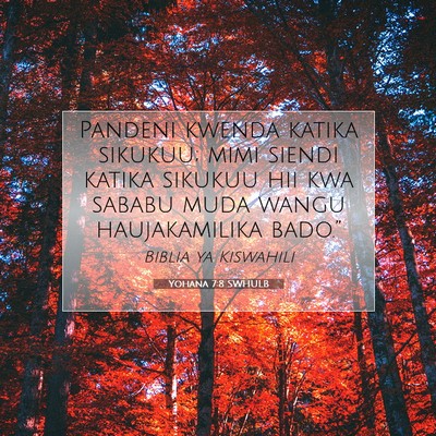 Picture 07 - Yohana 7:8 SWHULB - Pandeni kwenda katika sikukuu; mimi siendi katika - Bible Verse Picture